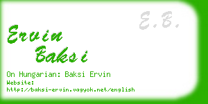 ervin baksi business card